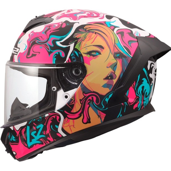 LS2 Integralhelm FF820 RAPID III CYBORG purple-cyan