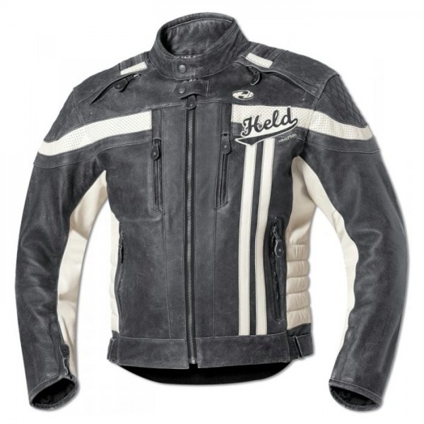 HELD Lederjacke HARVEY 76 schwarz-offwhite