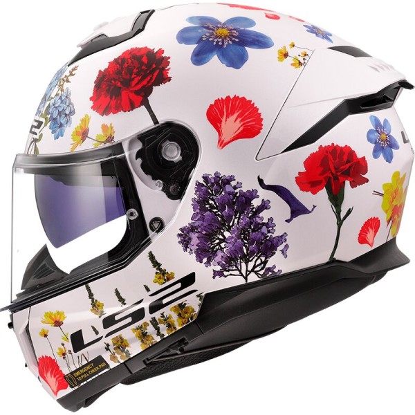 LS2 Integralhelm FF808 STREAM II FLOWERS weiss-bunt