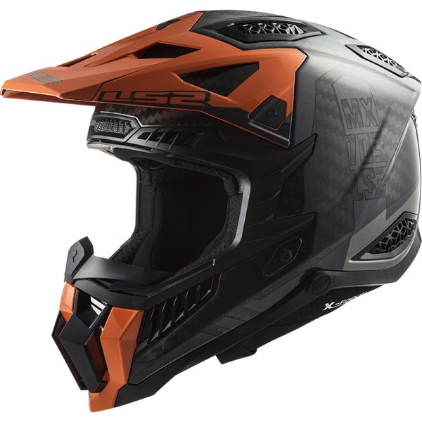 LS2 Offroadhelm MX703 Carbon X-FORCE VICTORY titanium-orange