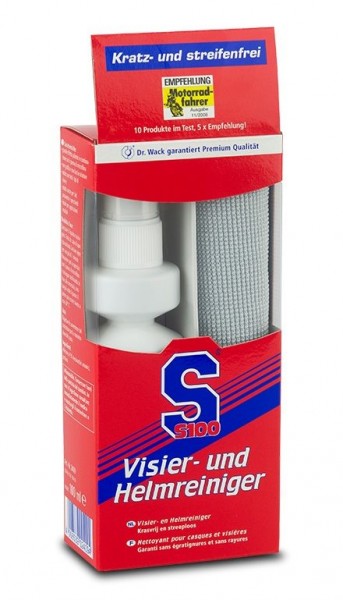 S100 Visier- und Helmreiniger ink. Mikrofasertuch 100 ml