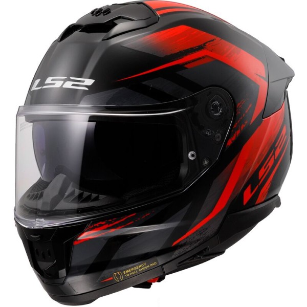 LS2 Integralhelm FF808 STREAM II FURY schwarz-rot