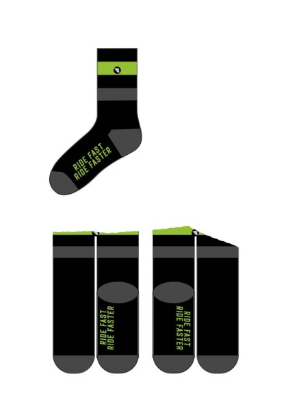 RIDING CULTURE by ROKKER Ride Fast Socks grün-grau-schwarz