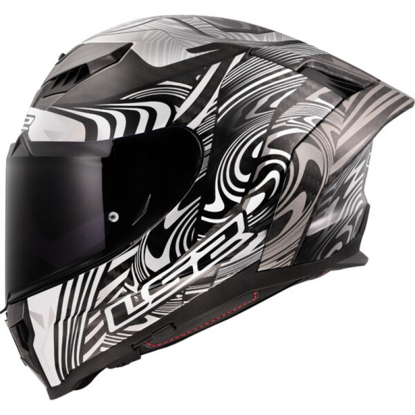 LS2 Integralhelm FF807 DRAGON CARBON ENTHUM silber
