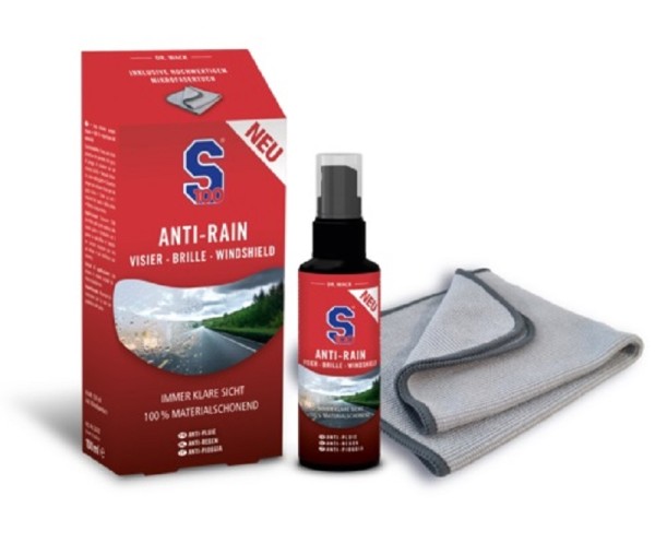 S100 Visierspray Anti Rain 100 ml inkl. Mikrofasertuch