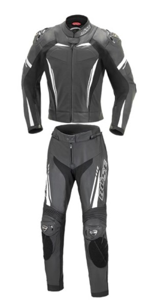 BÜSE zweiteilige Lederkombi IMOLA schwarz-weiss