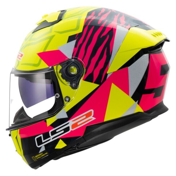 LS2 Integralhelm FF808 STREAM II TIGER neongelb-pink