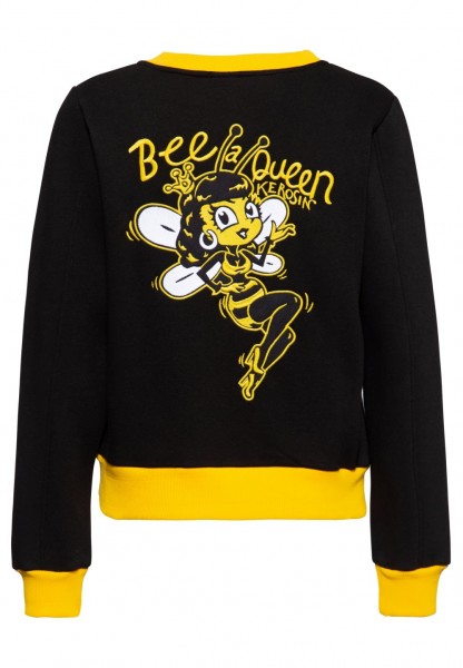 QUEEN KEROSIN Damen Sweat-Shirt Pullover BEE QUEEN