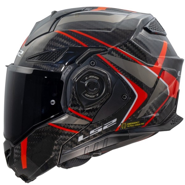 LS2 Klapphelm FF901 ADVANT X CARBON FUTURE II rot