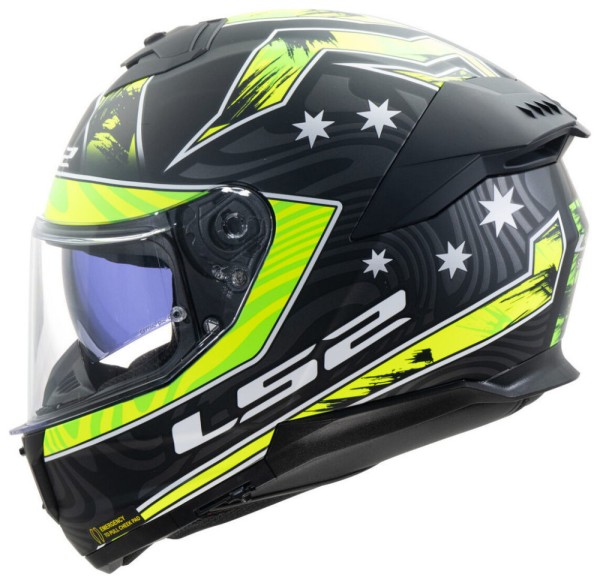 LS2 Integralhelm FF808 STREAM II GALDAM schwarz-neongelb