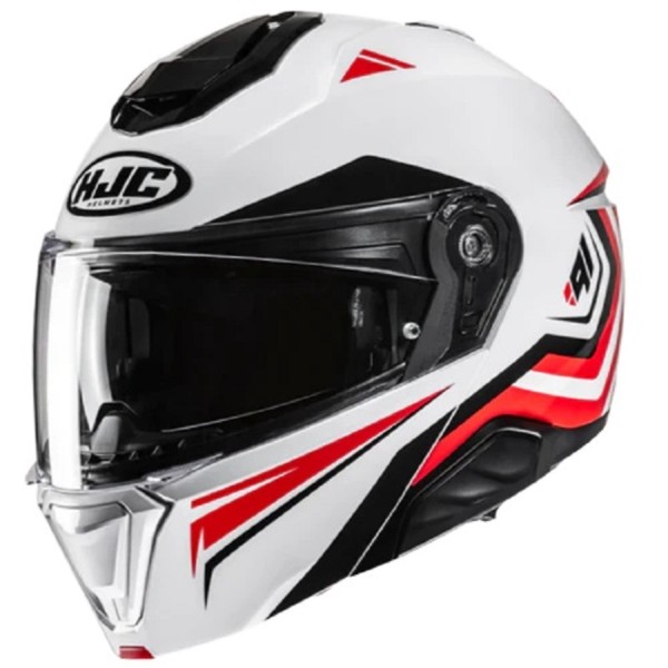 HJC Klapphelm 91 TRICUS MC-1 weiss-rot-schwarz