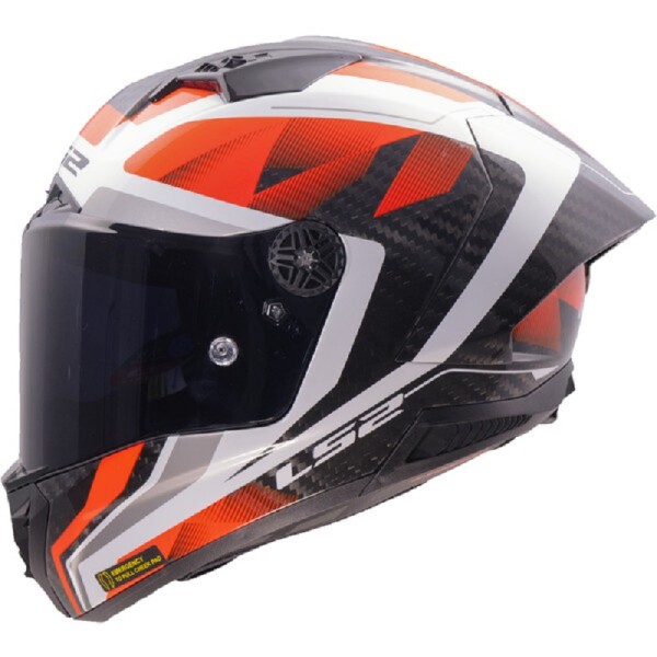 LS2 Integralhelm FF805 THUNDER CARBON GP AERO RAUTE weiss-rot