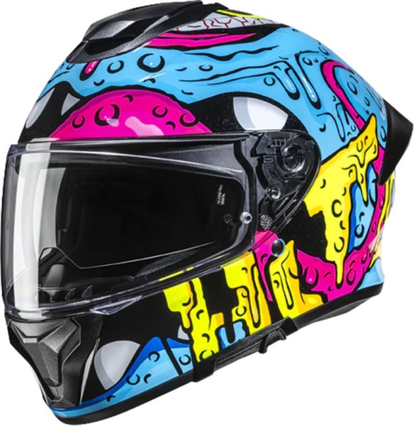 HJC Integralhelm C71 SQUEEZE MC-28 blau-gelb-pink