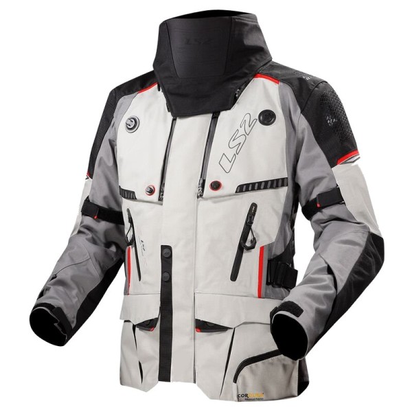 LS2 Textiljacke APOLLO grau-rot